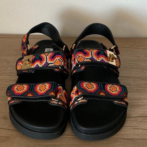 Steve Madden Mona Sandal Vibrant Colorful Womens 6 / Youth 4.5 Three Strap Bold - Picture 3 of 16